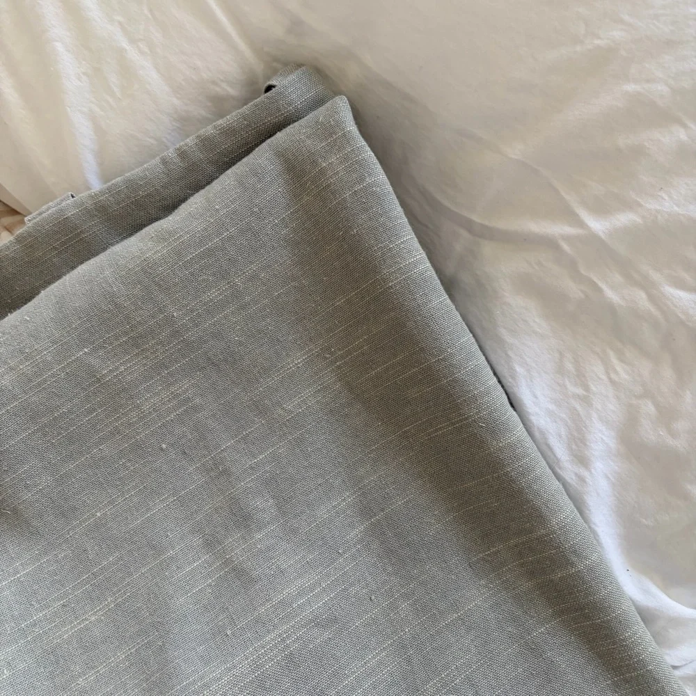 Pottery Barn Custom Belgian Flax Linen Blackout Blue Curtain Panel 42 x 128 in